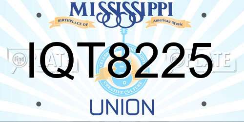 IQT8225 Mississippi License Plate