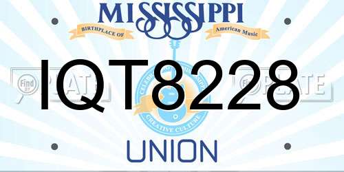 IQT8228 Mississippi License Plate