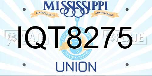 IQT8275 Mississippi License Plate