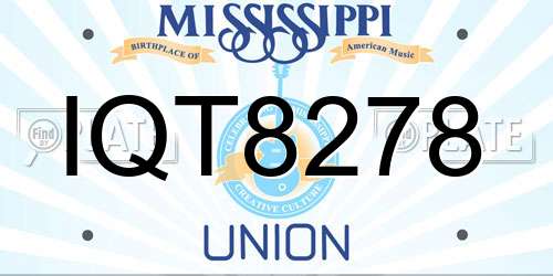IQT8278 Mississippi License Plate