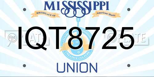IQT8725 Mississippi License Plate