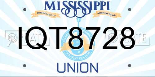 IQT8728 Mississippi License Plate