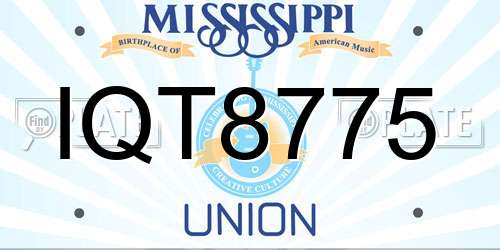 IQT8775 Mississippi License Plate