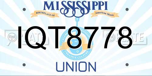 IQT8778 Mississippi License Plate