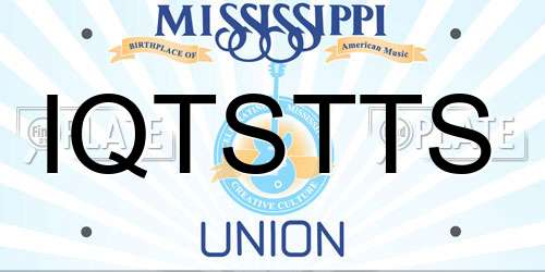 IQTSTTS Mississippi License Plate