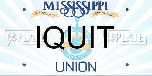 IQUIT Mississippi License Plate