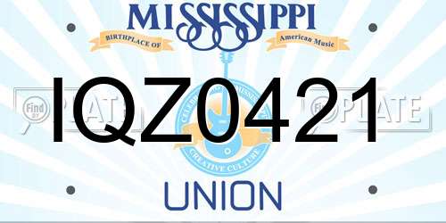IQZ0421 Mississippi License Plate