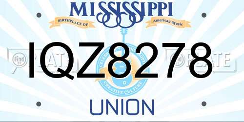 IQZ8278 Mississippi License Plate
