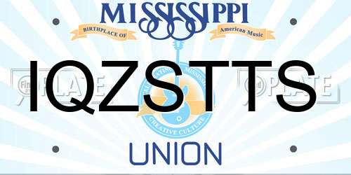 IQZSTTS Mississippi License Plate