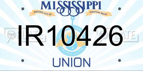 IR10426 Mississippi License Plate