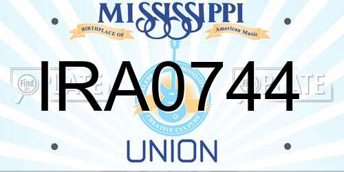 IRA0744 Mississippi License Plate