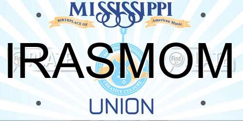 IRASMOM Mississippi License Plate