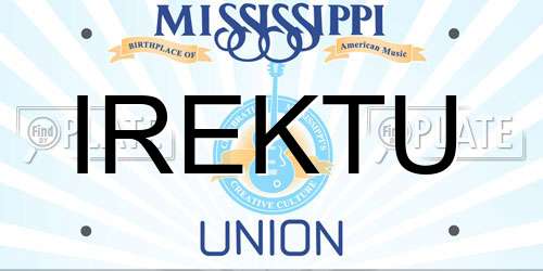 IREKTU Mississippi License Plate