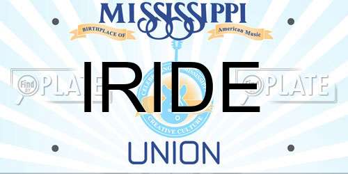 IRIDE Mississippi License Plate