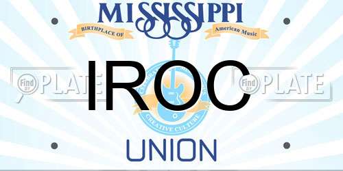 IROC Mississippi License Plate