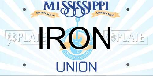 IRON Mississippi License Plate