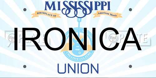IRONICA Mississippi License Plate
