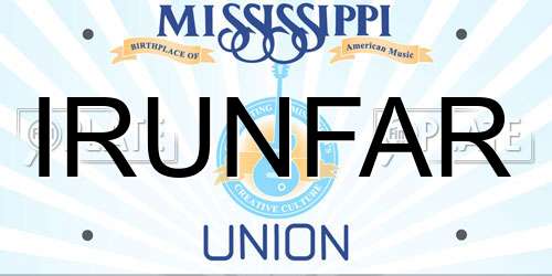 IRUNFAR Mississippi License Plate