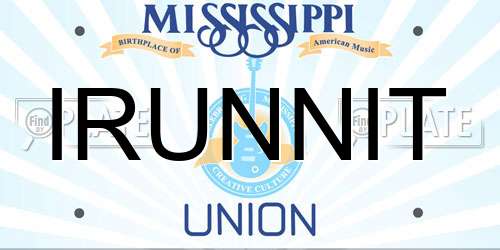 IRUNNIT Mississippi License Plate