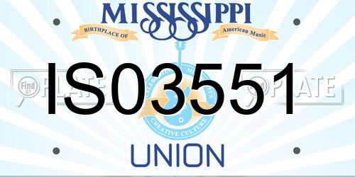 IS03551 Mississippi License Plate