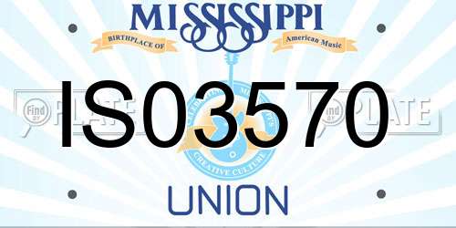 IS03570 Mississippi License Plate