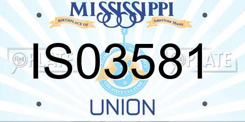 IS03581 Mississippi License Plate