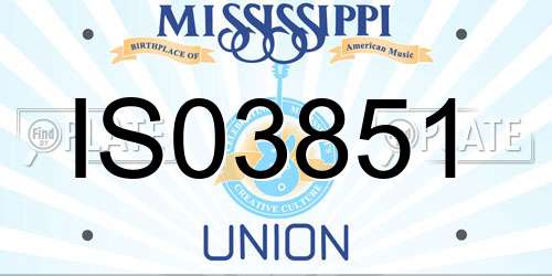 IS03851 Mississippi License Plate