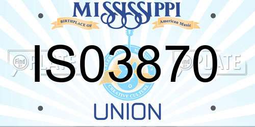 IS03870 Mississippi License Plate