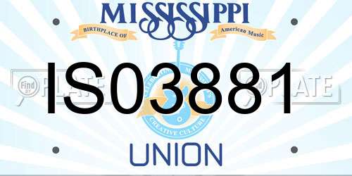 IS03881 Mississippi License Plate