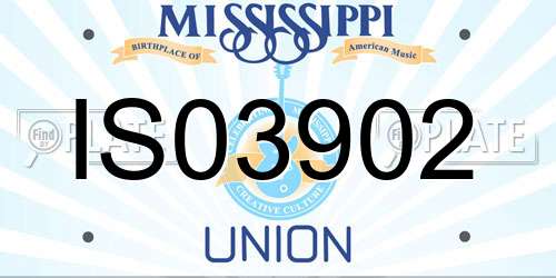 IS03902 Mississippi License Plate