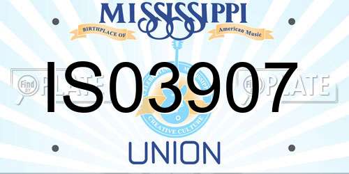 IS03907 Mississippi License Plate