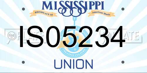 IS05234 Mississippi License Plate