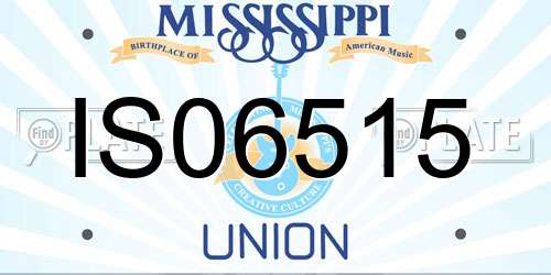 IS06515 Mississippi License Plate