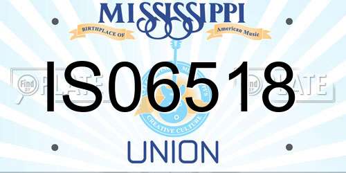 IS06518 Mississippi License Plate