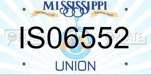 IS06552 Mississippi License Plate