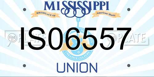 IS06557 Mississippi License Plate