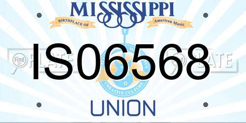 IS06568 Mississippi License Plate