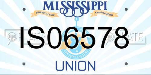 IS06578 Mississippi License Plate