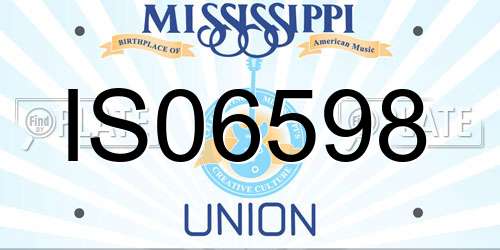 IS06598 Mississippi License Plate