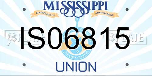 IS06815 Mississippi License Plate