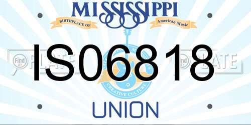 IS06818 Mississippi License Plate