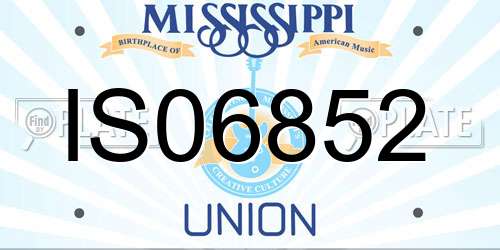 IS06852 Mississippi License Plate