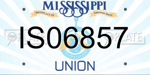 IS06857 Mississippi License Plate