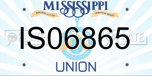 IS06865 Mississippi License Plate