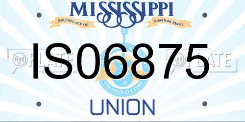 IS06875 Mississippi License Plate