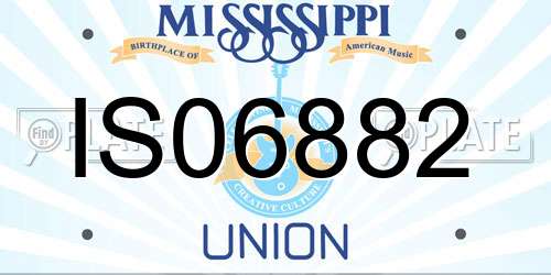 IS06882 Mississippi License Plate
