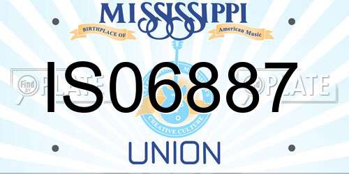 IS06887 Mississippi License Plate