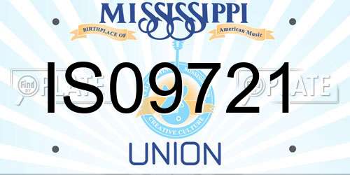 IS09721 Mississippi License Plate
