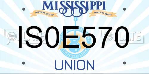 IS0E570 Mississippi License Plate