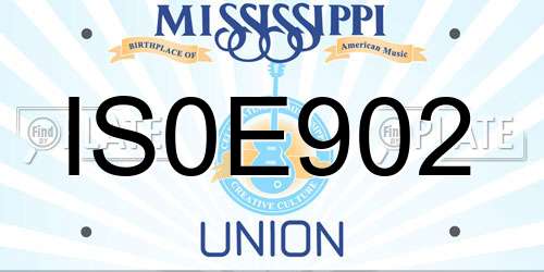IS0E902 Mississippi License Plate